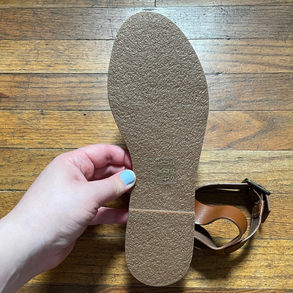 EUC Madewell Women's Boardwalk Ankle-Strap Sandal in English Saddle Size 9 - Picture 8 of 10